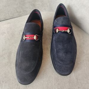 Section X dress loafers 10.5 navy blue suede Saint venetian bit buckle new $130